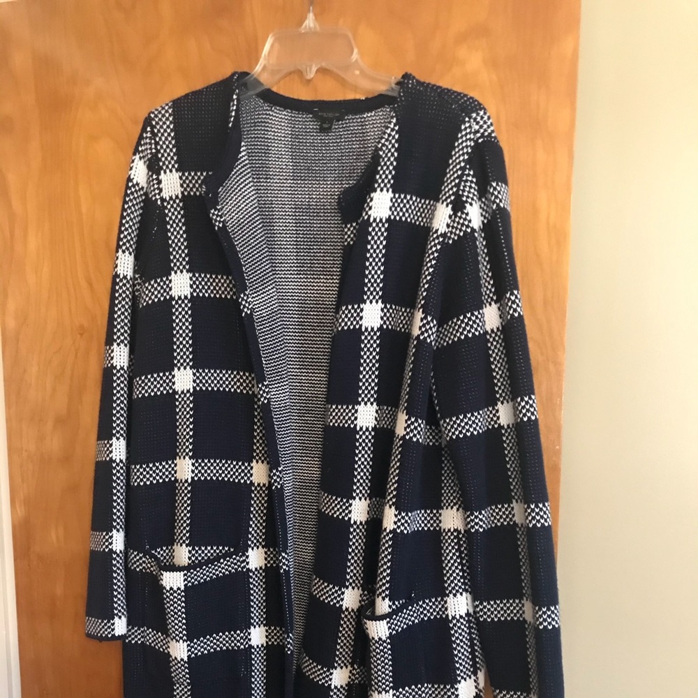 Navy/White Heavy Knit Sweater Sz L